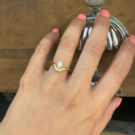 Anillo Diamante Pera Paradise 0.50 Ct - Talla Pera 2