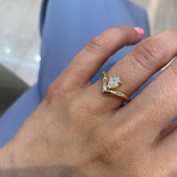 Anillo Diamante Pera Paradise 0.50 Ct - Talla Pera