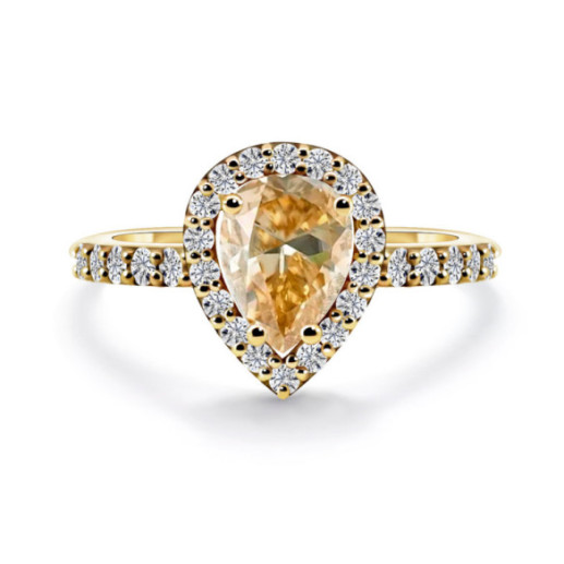 Anillo Diamante Pera Solitario 0.96 Quilates - TALLA PERA