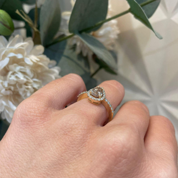 Anillo Diamante Pera Solitario 0.96 Quilates - TALLA PERA