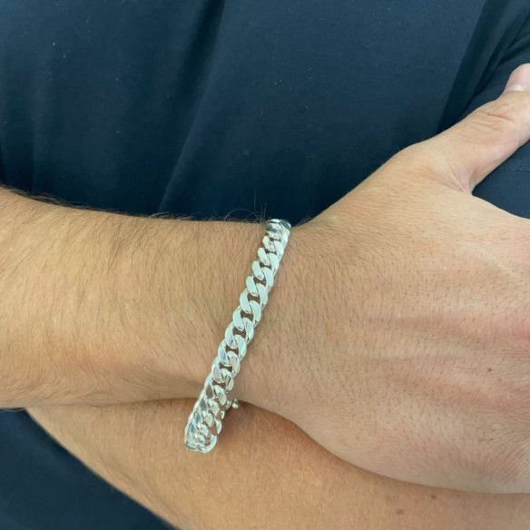 Pulsera Cubana 20cm Plata de Ley Maciza 925 - Joyas de Plata