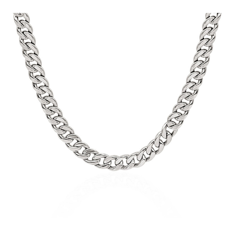 Cadena Cubana 60cm Plata de Ley Maciza 925 - Joyas de Plata
