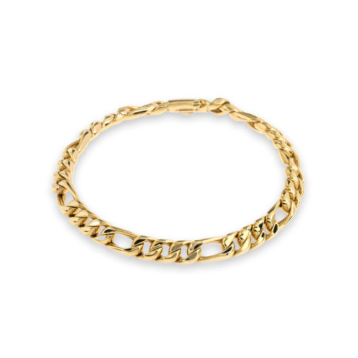 Pulsera Hombre Oro Amarillo Maciza 18K Figaro 3-1 - Bracelets d'homme