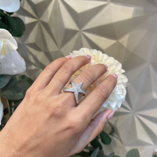 Anillo Oro Blanco Y Diamantes Estrella De Mar - designs modernos 2