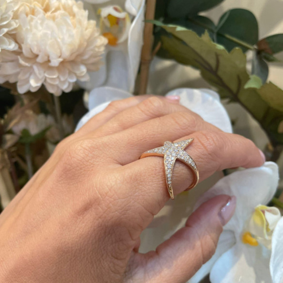 Anillo Oro Rosa Y Diamantes Estrella De Mar - Anillos Oro Rosa