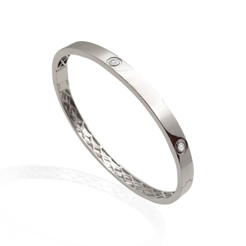 White Gold and Diamond Bracelet Armonía Screws 5mm - Gold bracelets