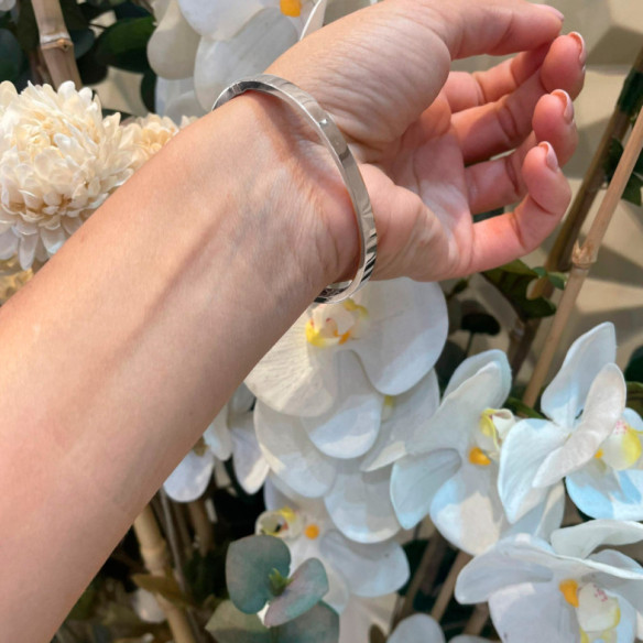 Brazalete de Oro Blanco y Diamantes Tornillos Armonía 5mm - Goldarmbänder