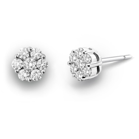Pendientes Diamantes Camelia 0.50 Dormilonas - Pendientes de Novia