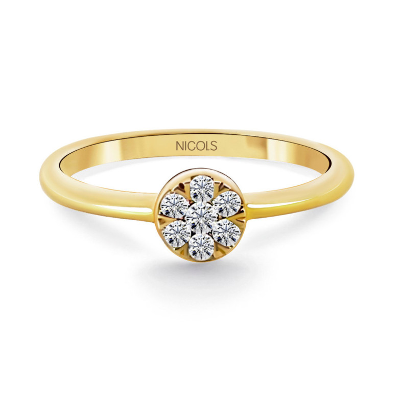 Ring Diamond Passion 0.15 Gelbgold - Verlobungsringe Rosette