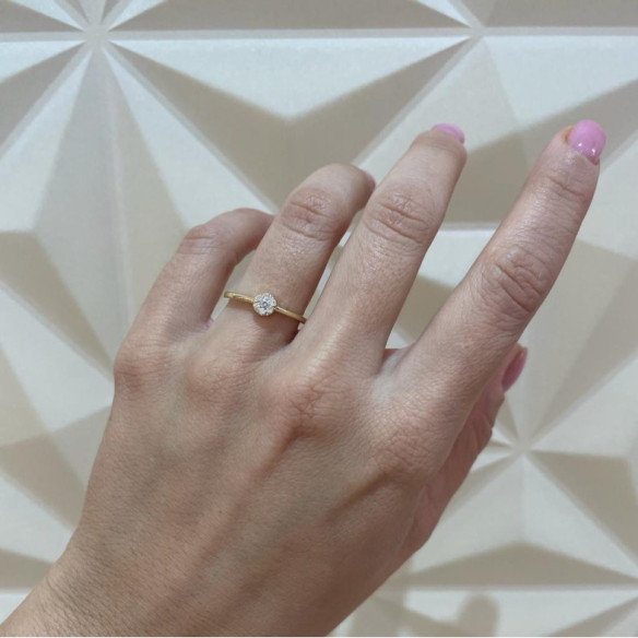 Ring Diamond Passion 0.15 Gelbgold - Verlobungsringe Rosette