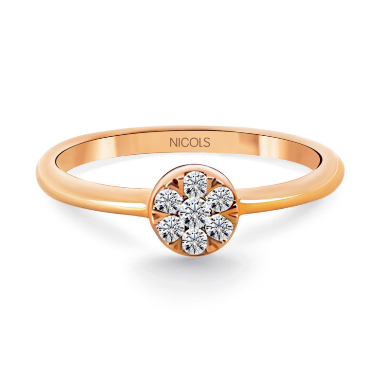 Anillo Pasión de Diamantes 0.15 Oro Rosa - LES ANNEAUX