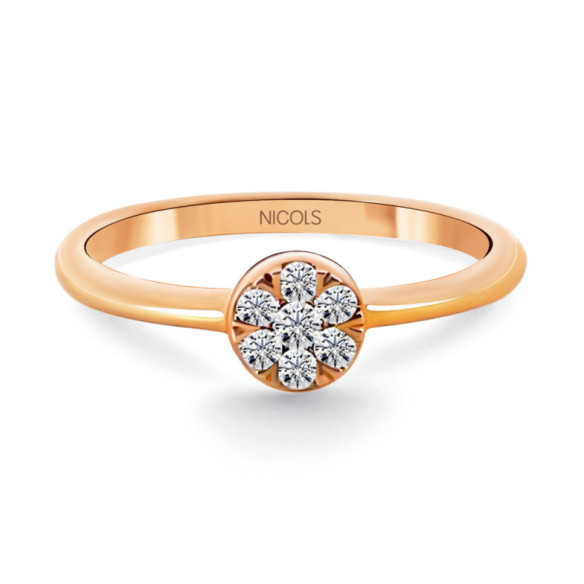 Anillo Pasión de Diamantes 0.15 Oro Rosa - ANILLOS