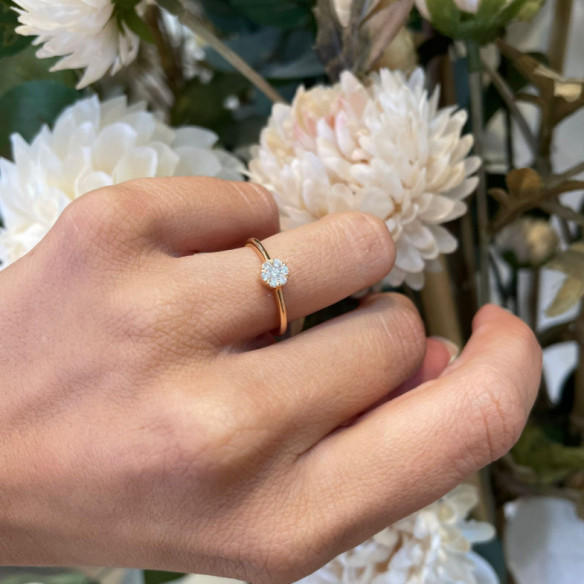 Anillo Pasión de Diamantes 0.15 Oro Rosa - ANILLOS