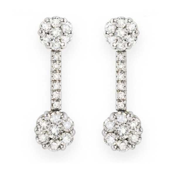 Diamond Earrings CAMELIA DOUBLE 1.38 - Bride earrings