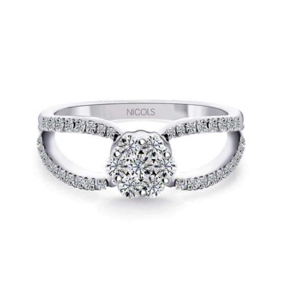 Kamelien Onda Diamantring - rosette