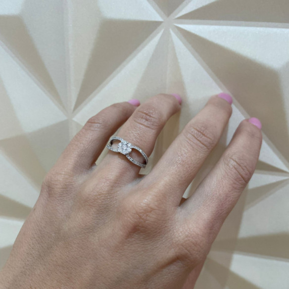 Kamelien Onda Diamantring - rosette