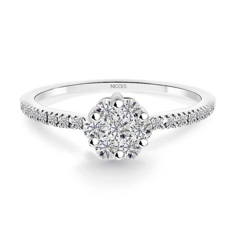Anillo Diamantes Camelia 0.55 - Talla Brillante