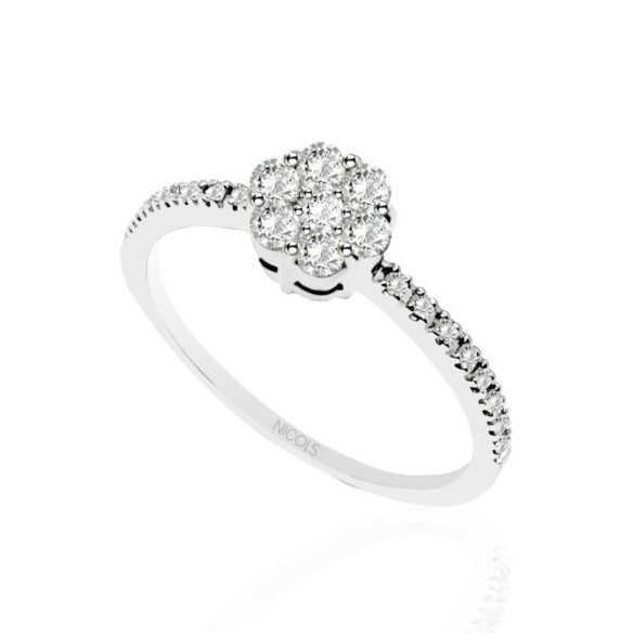 Anello di diamante della Camelia 0.55 - Brillante