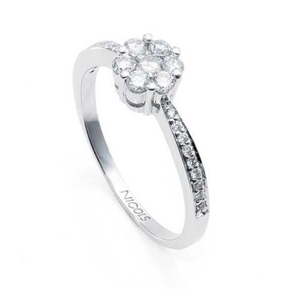 Anillo Diamantes Camelia 0.49 - ANILLOS