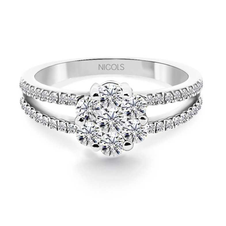 Anello doppio diamante Camelia - Brillante