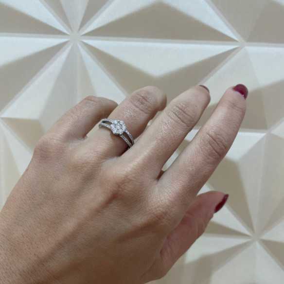 Anello doppio diamante Camelia - Brillante