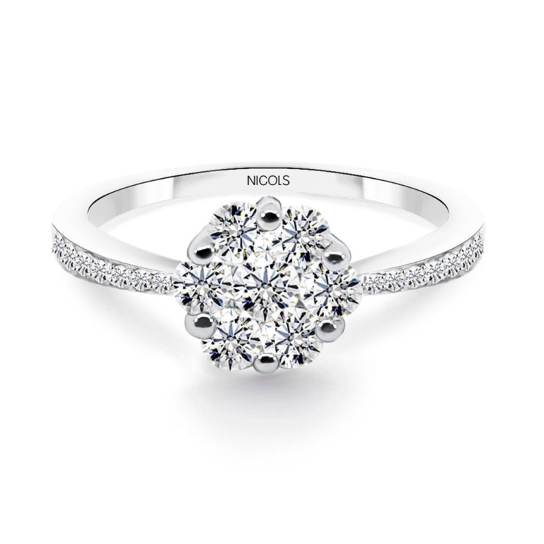 Anillo Compromiso Camelia 0.70 - Talla Brillante