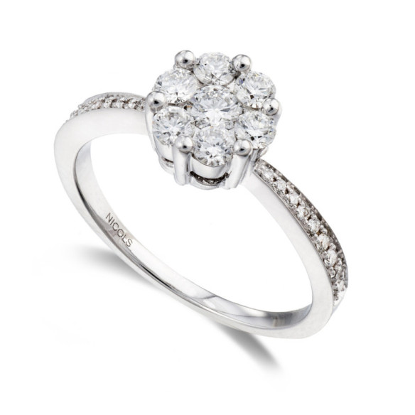 Anillo Compromiso Camelia 1.00 - Weiß golden einsam