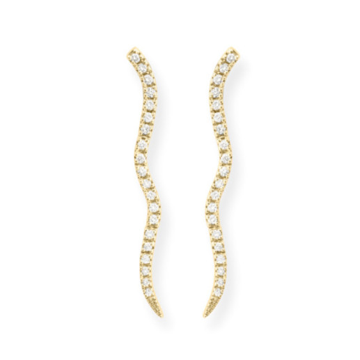 Pendientes Barra Onda Diamantes Wave - PENDIENTES