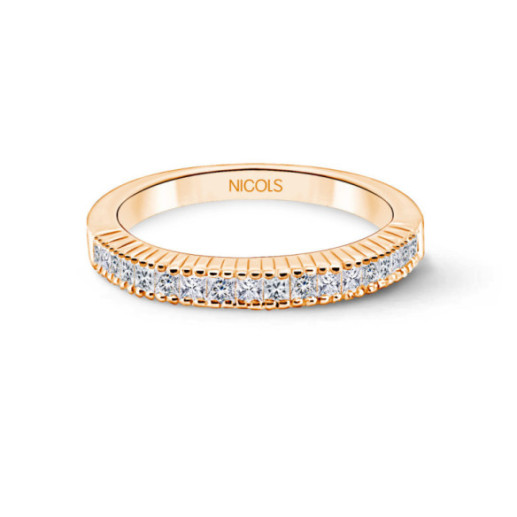 Anillo alianza diamantes Princess 0.48 Oro Rosa - Bündnisse der Verpflichtung