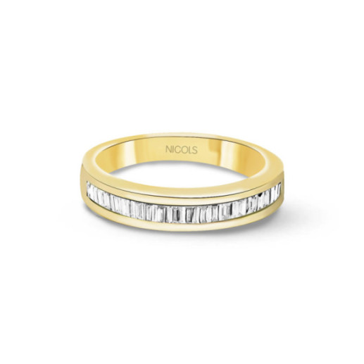 Anillo Alianza Abelia 0.40 Oro Amarillo - Sculpture baguette