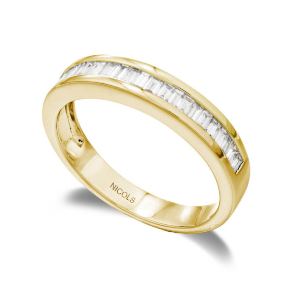 Anello Abelia Alliance in oro giallo 0,40 - Intaglio baguette