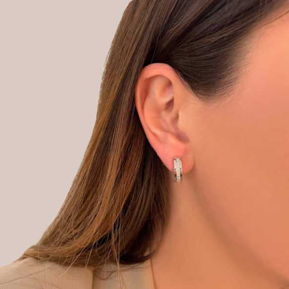 Orecchini con diamanti a cerchio classici con diamanti - Orecchini della sposa
