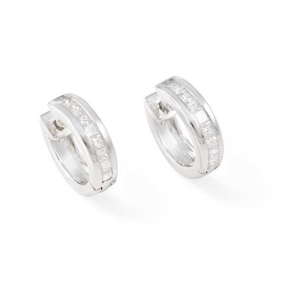 Orecchini con diamanti a cerchio classici con diamanti - Orecchini della sposa