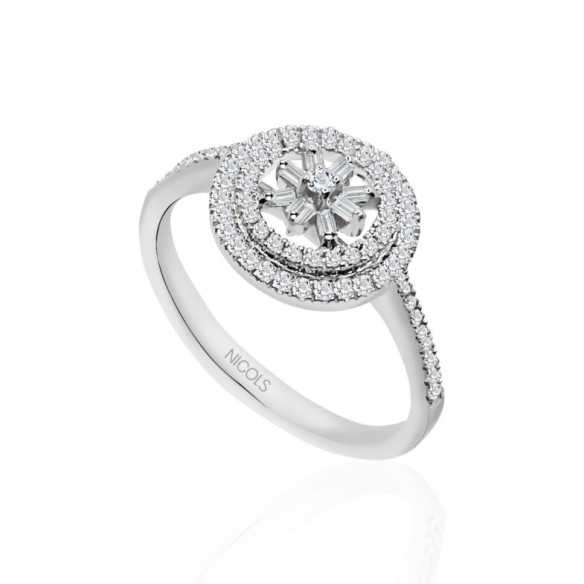 Diamond Classic Engagement Ring - Rosette de bagues de fiançailles