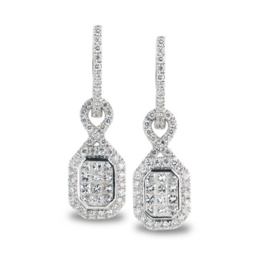 Diamond earrings REMOVAL SQUARE - Bride earrings