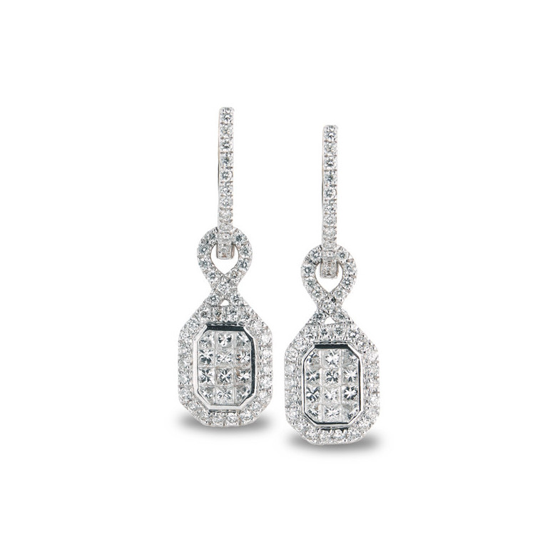 Diamante orecchini quadrato rimozione - Orecchini della sposa
