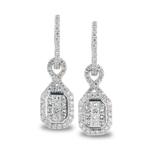 Diamante orecchini quadrato rimozione - Orecchini della sposa