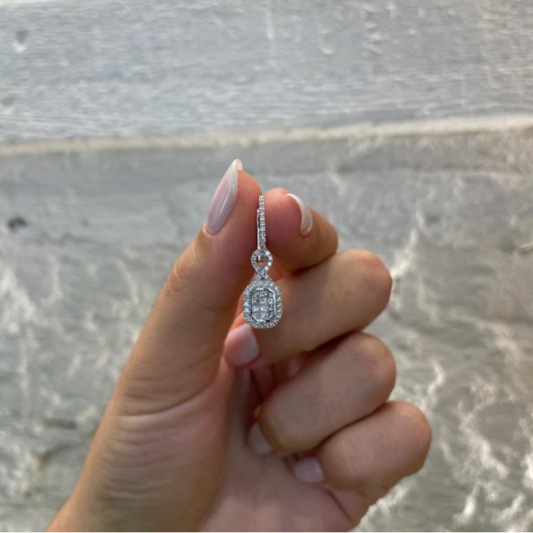 Diamante orecchini quadrato rimozione - Orecchini della sposa