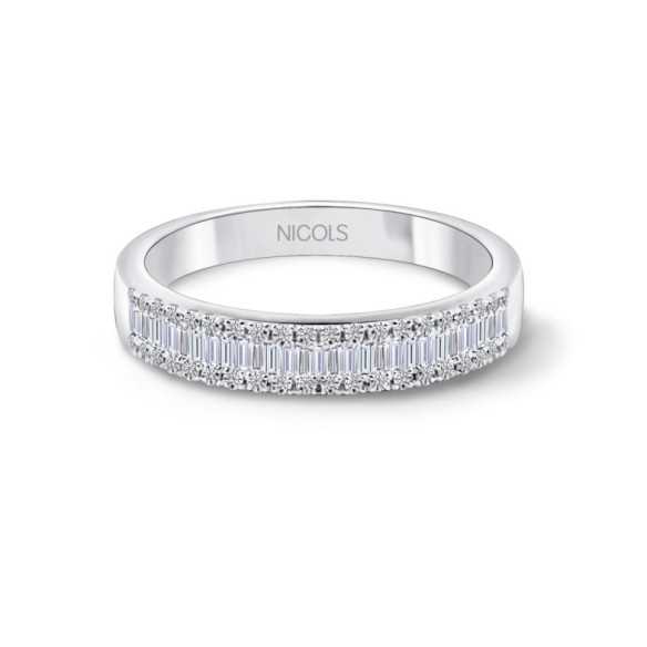 Anillo Diamantes Abelia 0.39 Oro Blanco - Alianzas de Compromiso