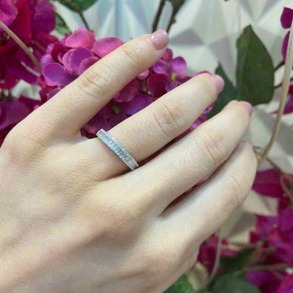Anillo Diamantes Abelia 0.39 Oro Blanco - Alianzas de Compromiso