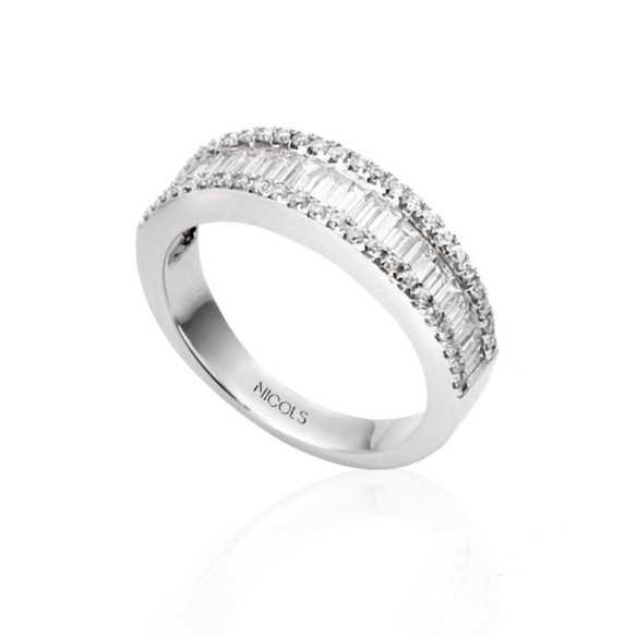 Anillo Diamantes Abelia 0.39 Oro Blanco - Alianzas de Compromiso