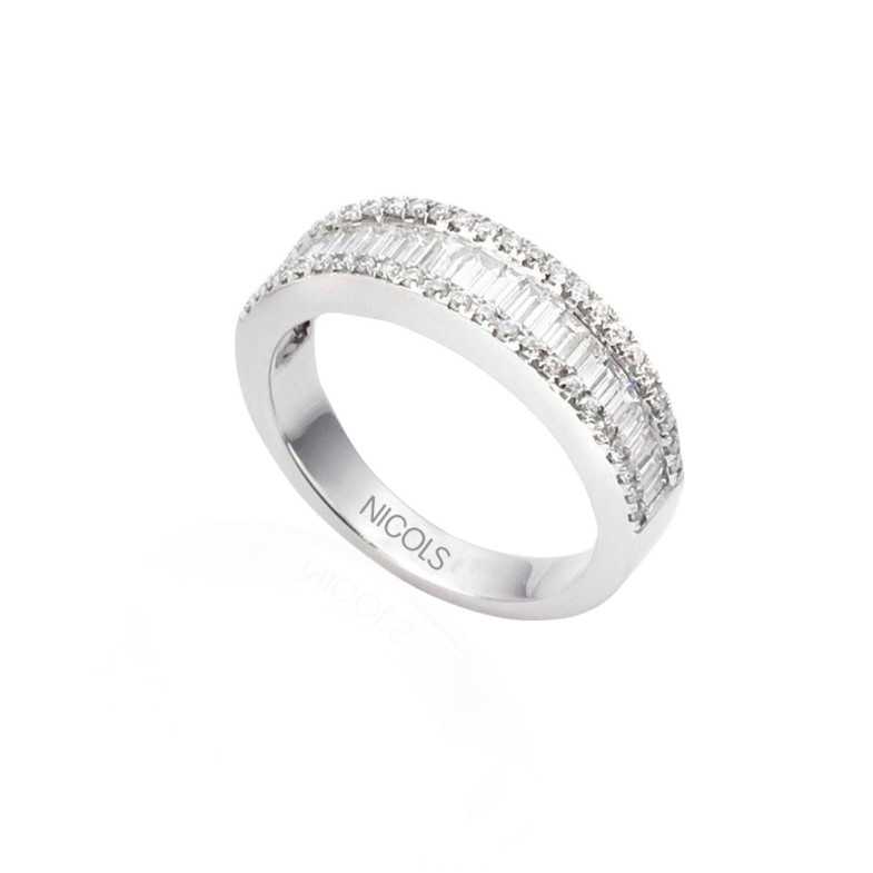 Anillo Diamantes Abelia 0.60 Oro Blanco - Talla Baguette
