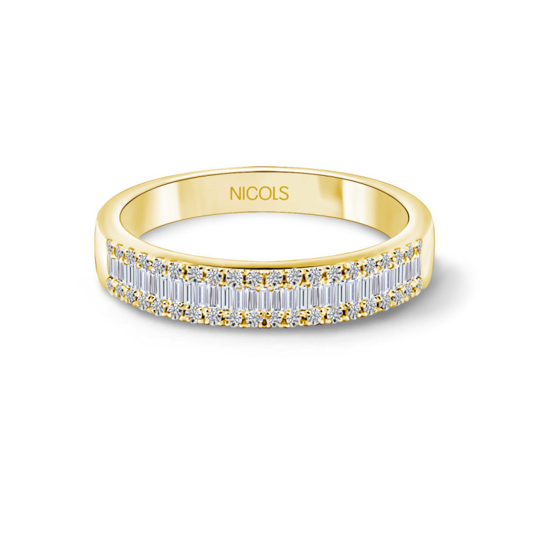 Anillo Diamantes Abelia 0.39 Oro amarillo - Schnitzen von Baguette