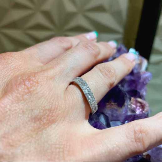 Abelia Diamond Ring 0.60 White Gold Wave - Carving baguette 2