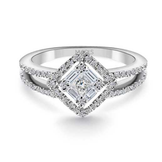 Anel de diamante Princesa 0,42 ct - Princesa