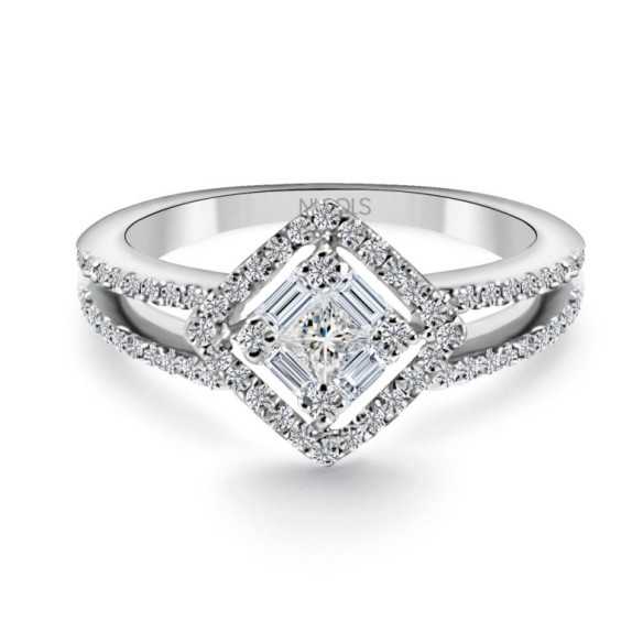 Anillo Diamantes Princess 0.42 ct - Talla Princesa