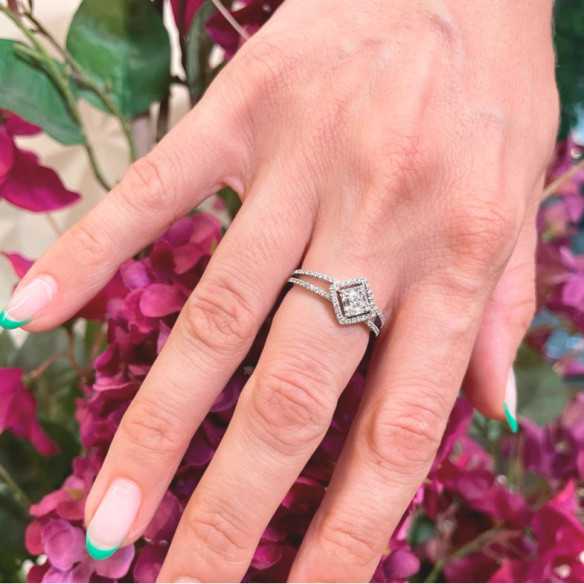 Anillo Diamantes Princess 0.42 ct - Talla Princesa