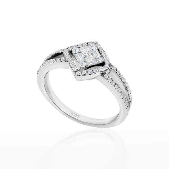 Anillo Diamantes Princess 0.42 ct - Talla Princesa