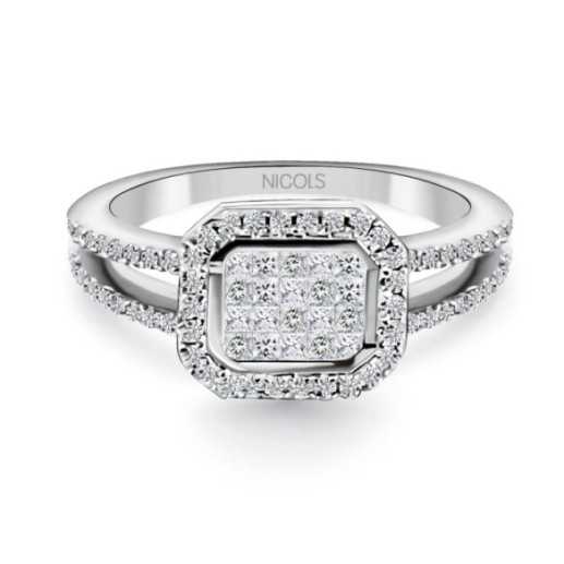 Anillo Diamantes Princess 0.53 ct - Anillos Compromiso Aniversario