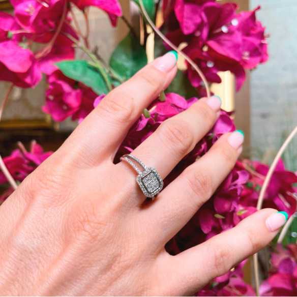 Anillo Diamantes Princess 0.53 ct - Anillos Compromiso Aniversario